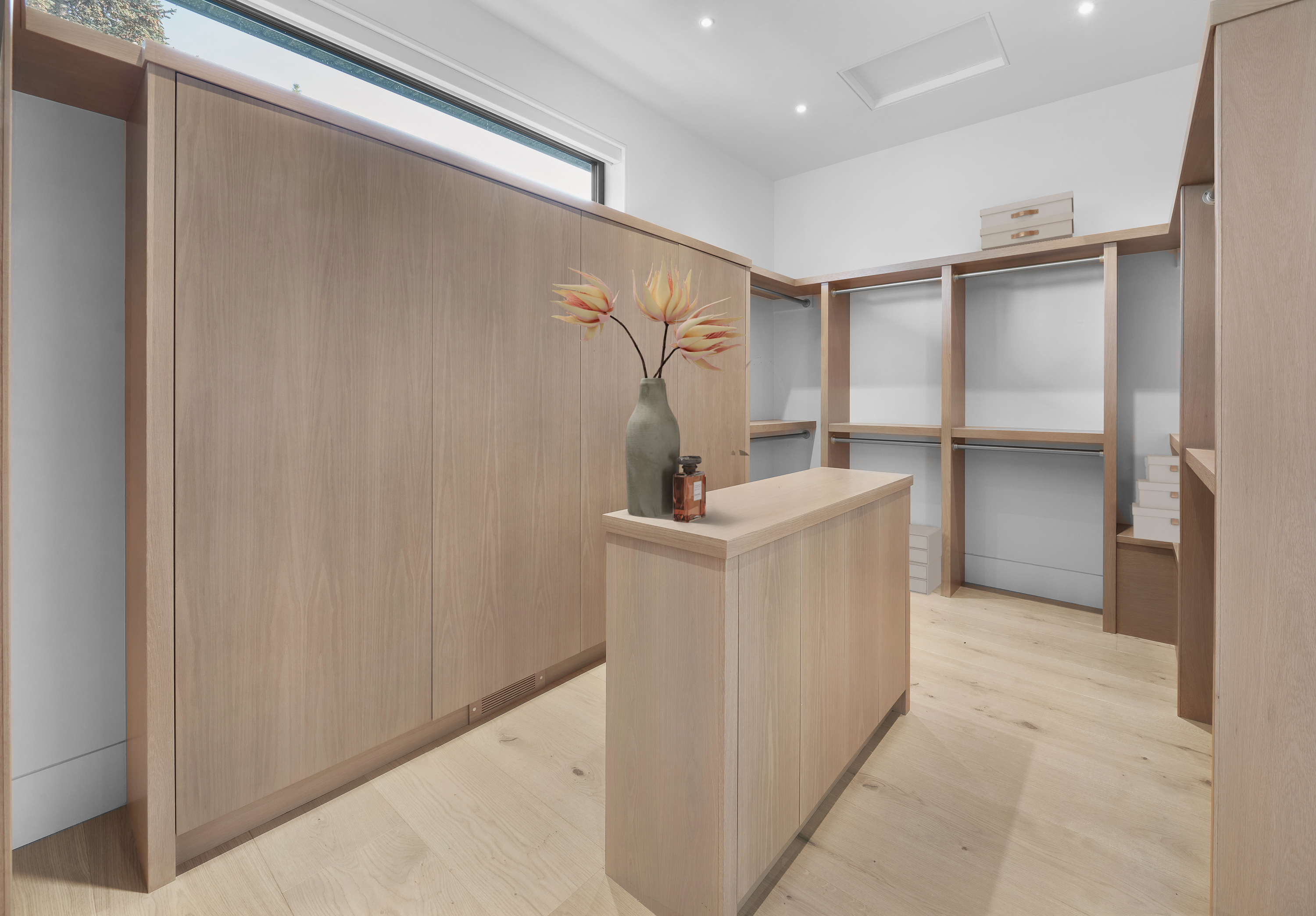 Walk-in closet in 46 Kingsford Crescent home for sale in St. Albert by Holland & Associates Real Estate.
